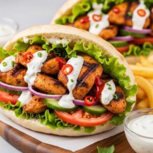 chicken kebab sandwich